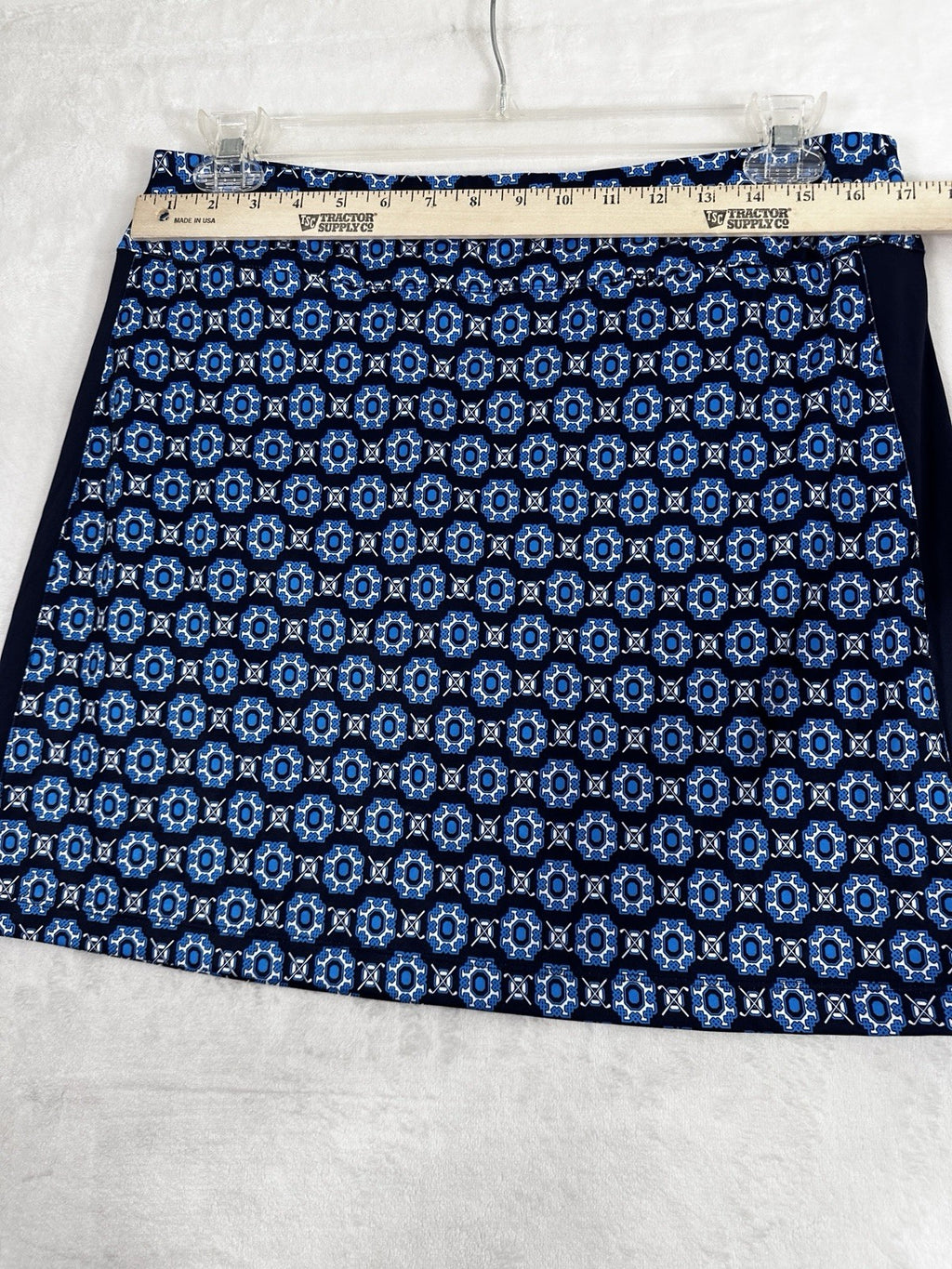 Coral Bay Golf Skort Medium Navy Blue Print Skirt W/ Shorts Pockets