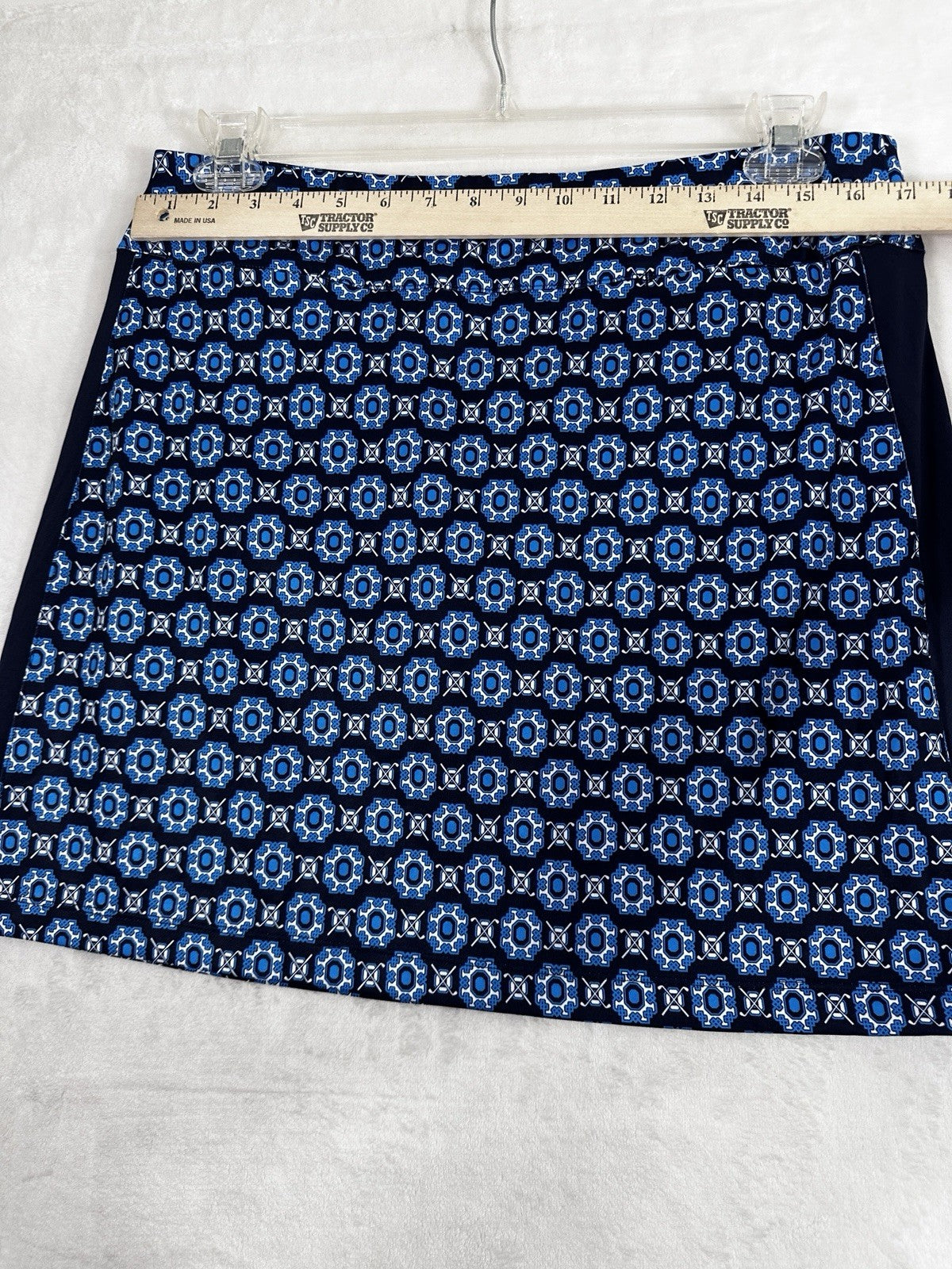 Coral Bay Golf Skort Medium Navy Blue Print Skirt W/ Shorts Pockets