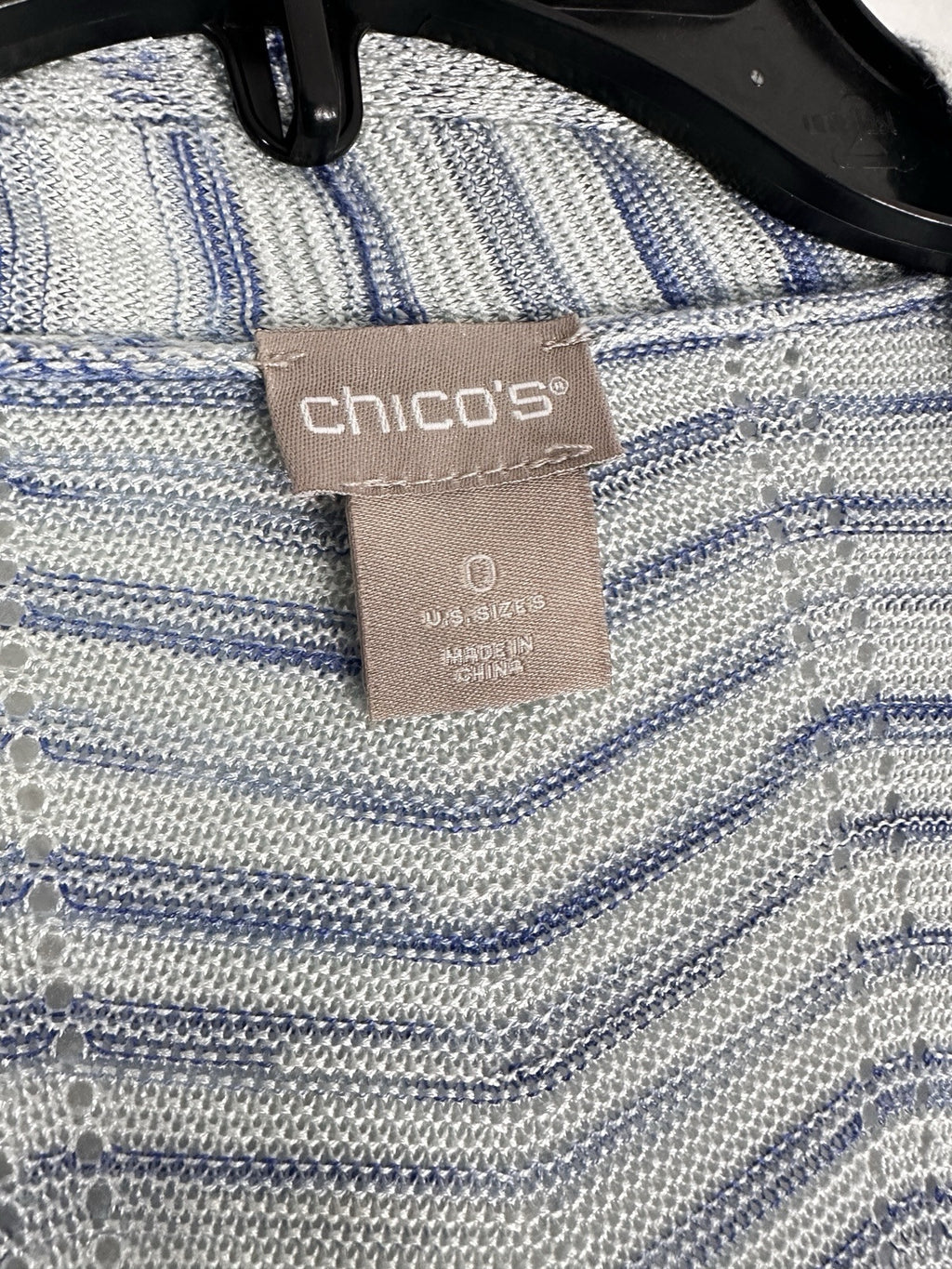 Chicos Size 0 Cardigan Sweater Lightweight Womens Small Blue Green