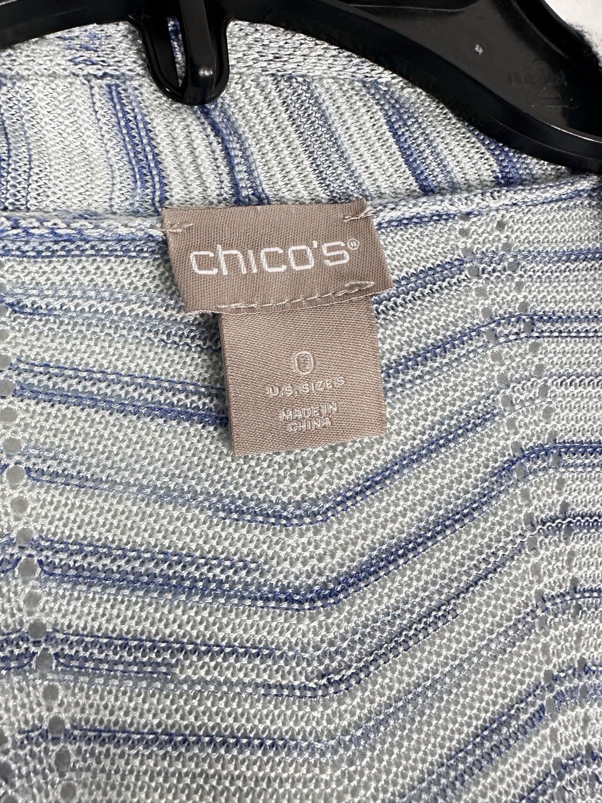Chicos Size 0 Cardigan Sweater Lightweight Womens Small Blue Green