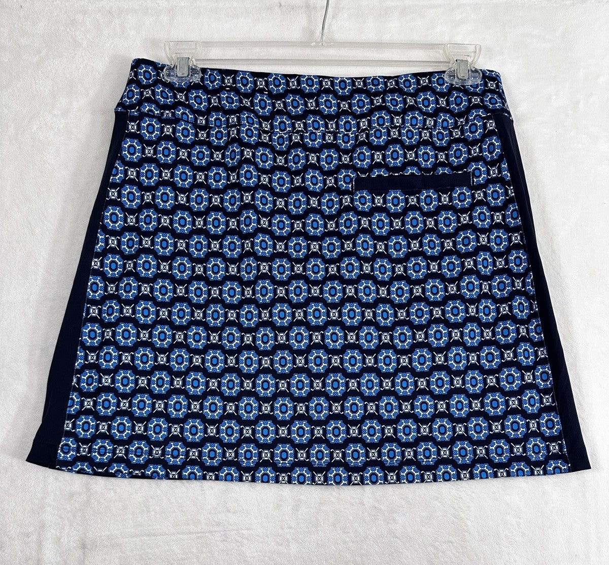 Coral Bay Golf Skort Medium Navy Blue Print Skirt W/ Shorts Pockets
