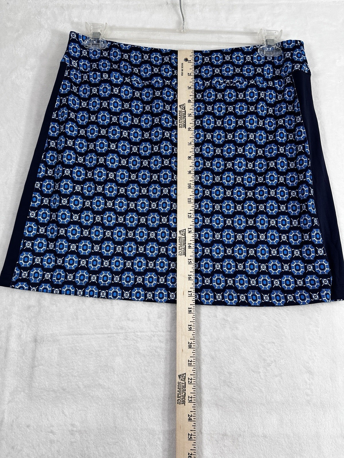 Coral Bay Golf Skort Medium Navy Blue Print Skirt W/ Shorts Pockets