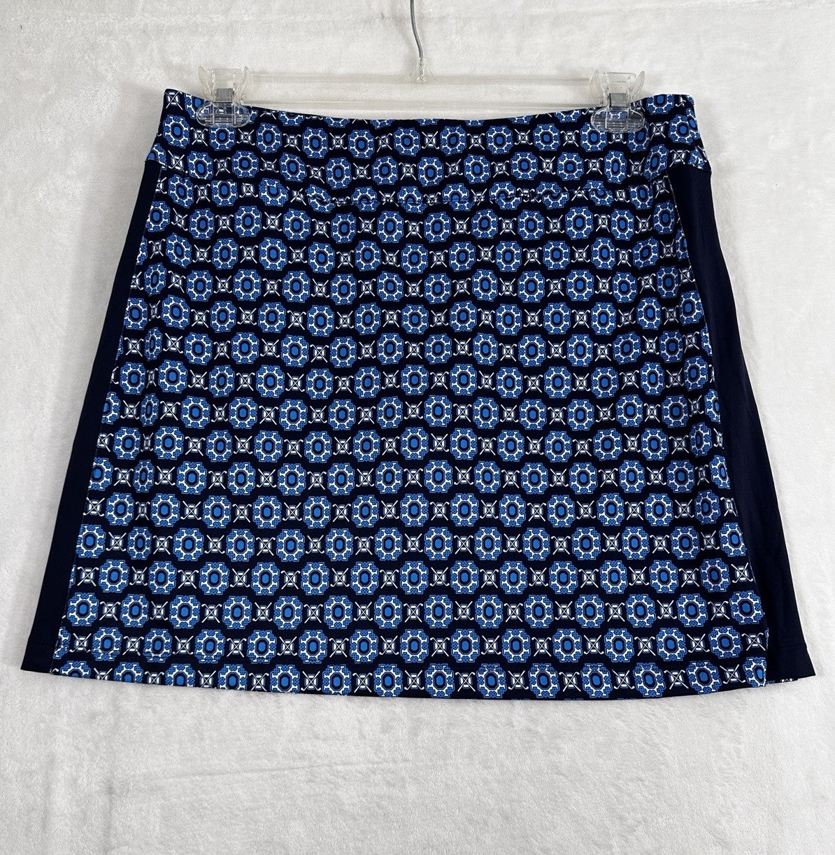 Coral Bay Golf Skort Medium Navy Blue Print Skirt W/ Shorts Pockets